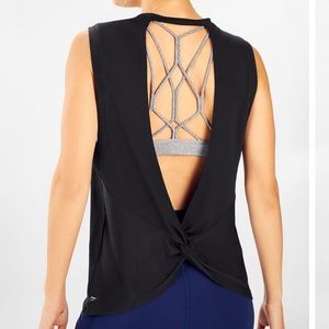 New w/Tags Fabletics Open Back Tank Top Large Black